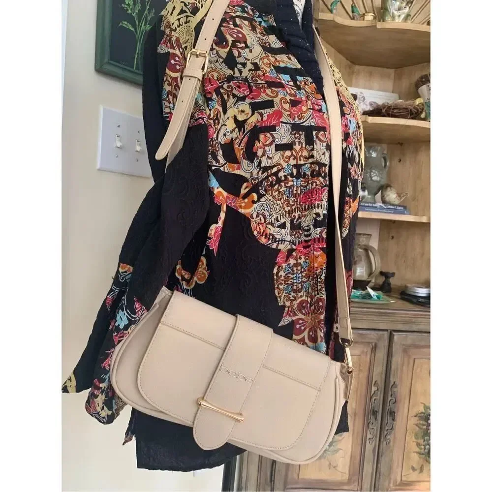 Bebe Saint Lamby Sand Clutch/Crossbody Handbag